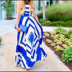 Eliza J scarf print crepe de chine maxi dress. Size 4.